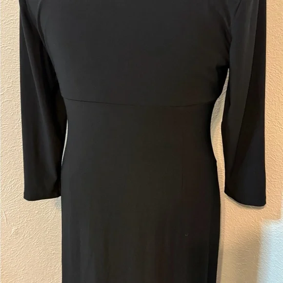 💕 Chaps Black Faux-Wrap Dress – Flattering & Chic! Size XL - Picture 3 of 5